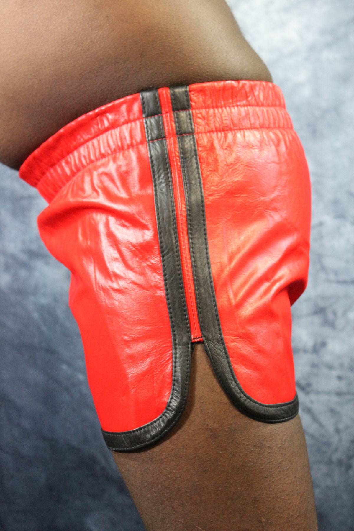 OnF Booty Shorts in Red with Black Highlights - view 14