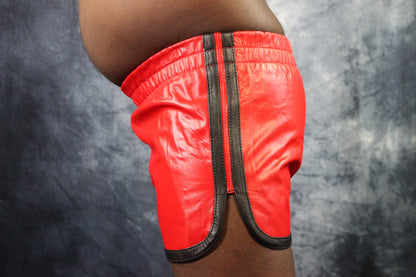OnF Booty Shorts in Red with Black Highlights - view 15
