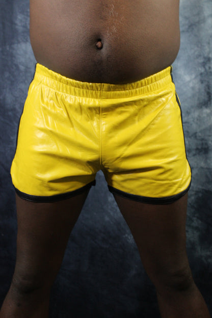 OnF Booty Shorts in Yellow and Black - view 3