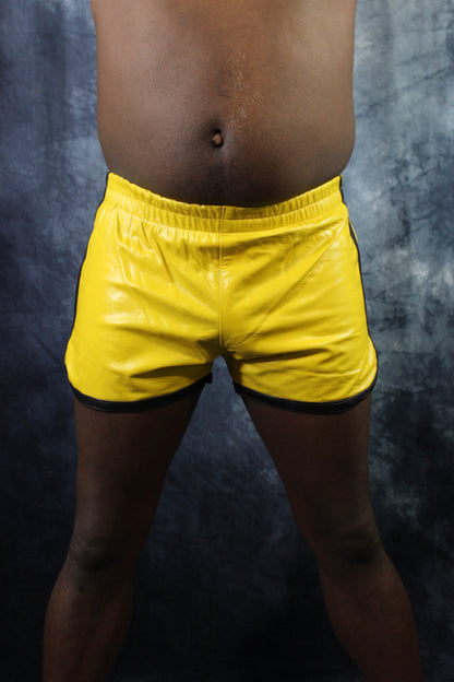 OnF Booty Shorts in Yellow and Black - view 4