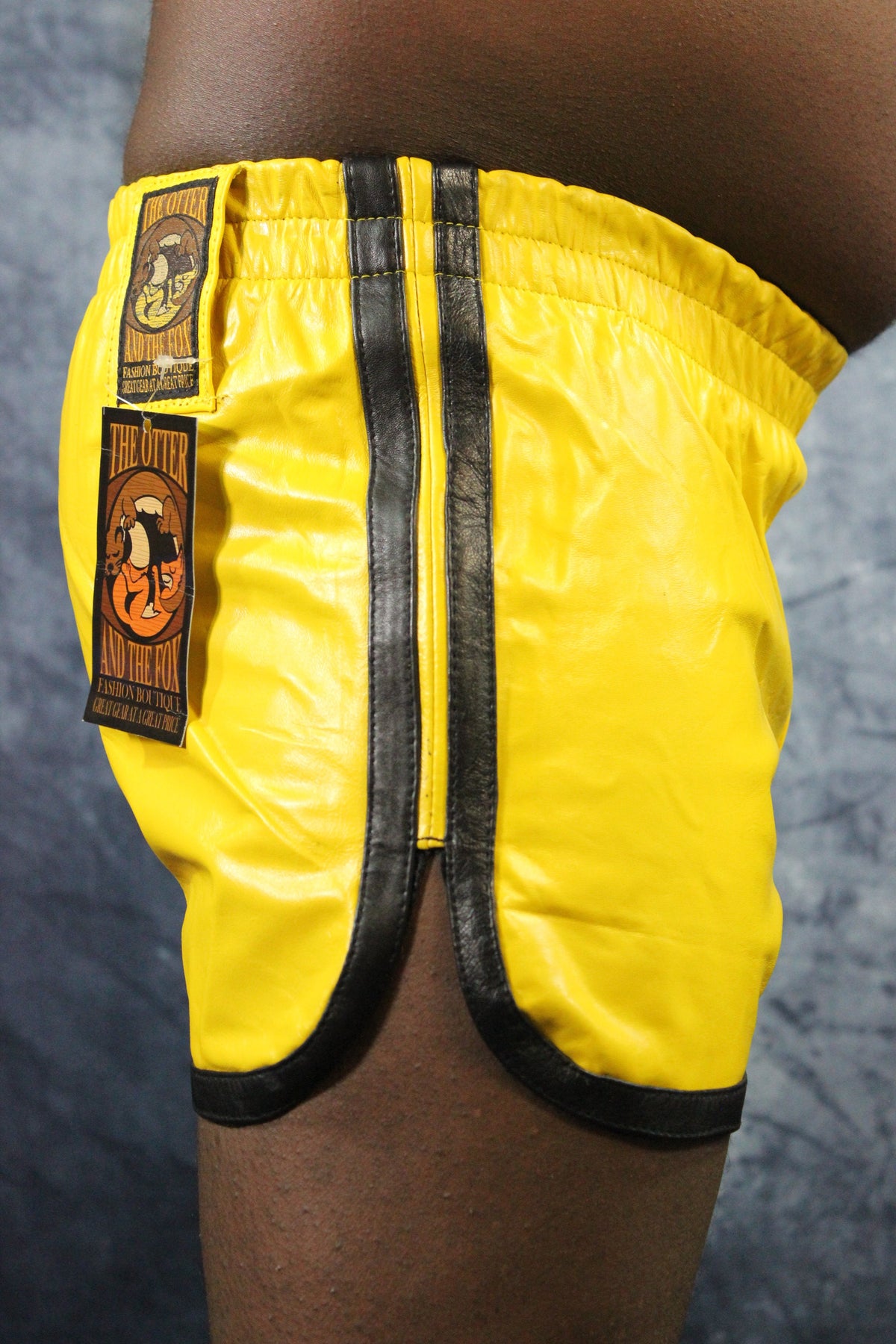 OnF Booty Shorts in Yellow and Black - view 7
