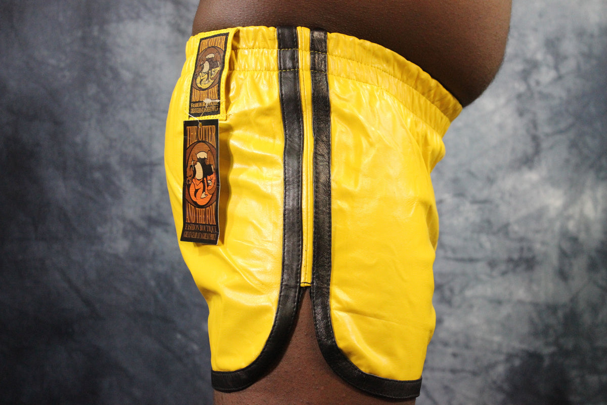 OnF Booty Shorts in Yellow and Black - view 9