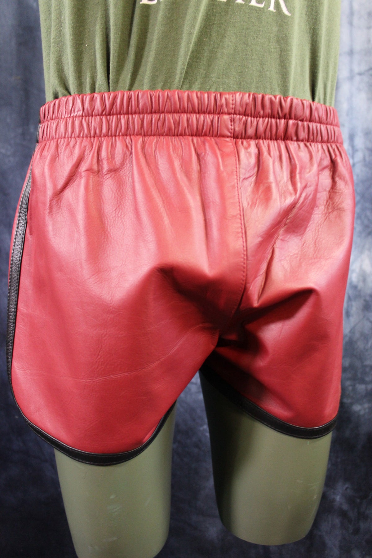 OnF Booty Shorts in Burgundy with Black - view 2