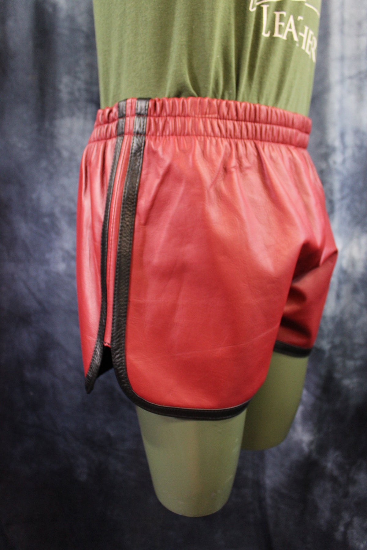OnF Booty Shorts in Burgundy with Black - view 3