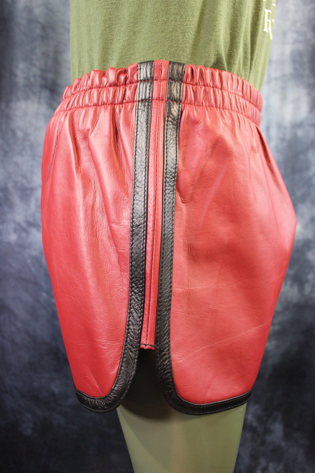 OnF Booty Shorts in Burgundy with Black - view 4