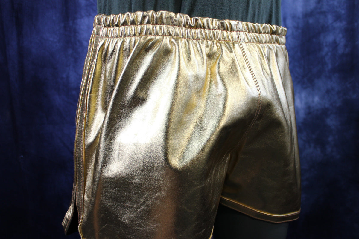 OnF Booty Shorts in Gold - front view