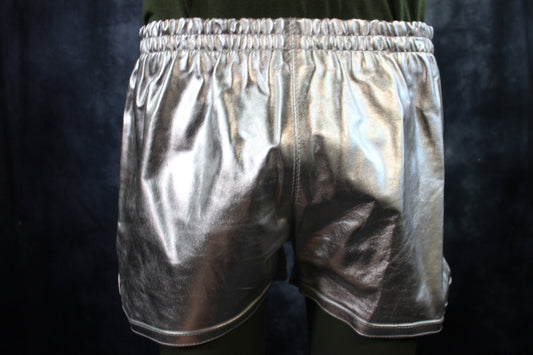 OnF Booty Shorts in Silver - front view