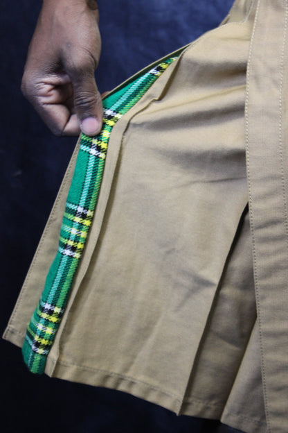 Hybrid Kilt Khaki with Irish Tartan Pleats - view 4