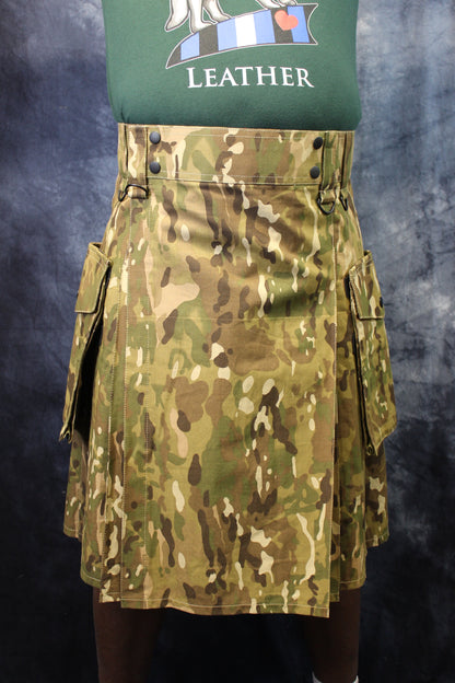 Utility Kilt in Camo by KiltedBros - front view