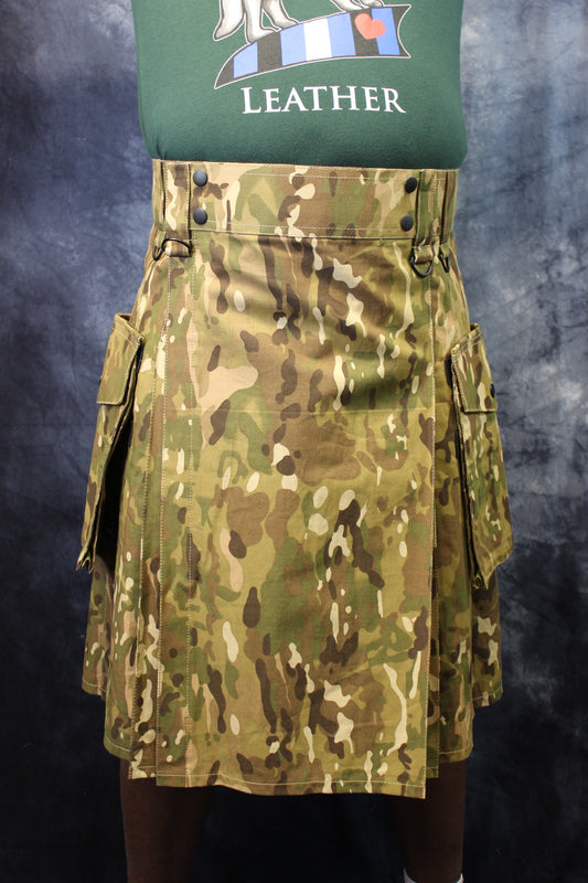 Utility Kilt in Camo by KiltedBros - front view
