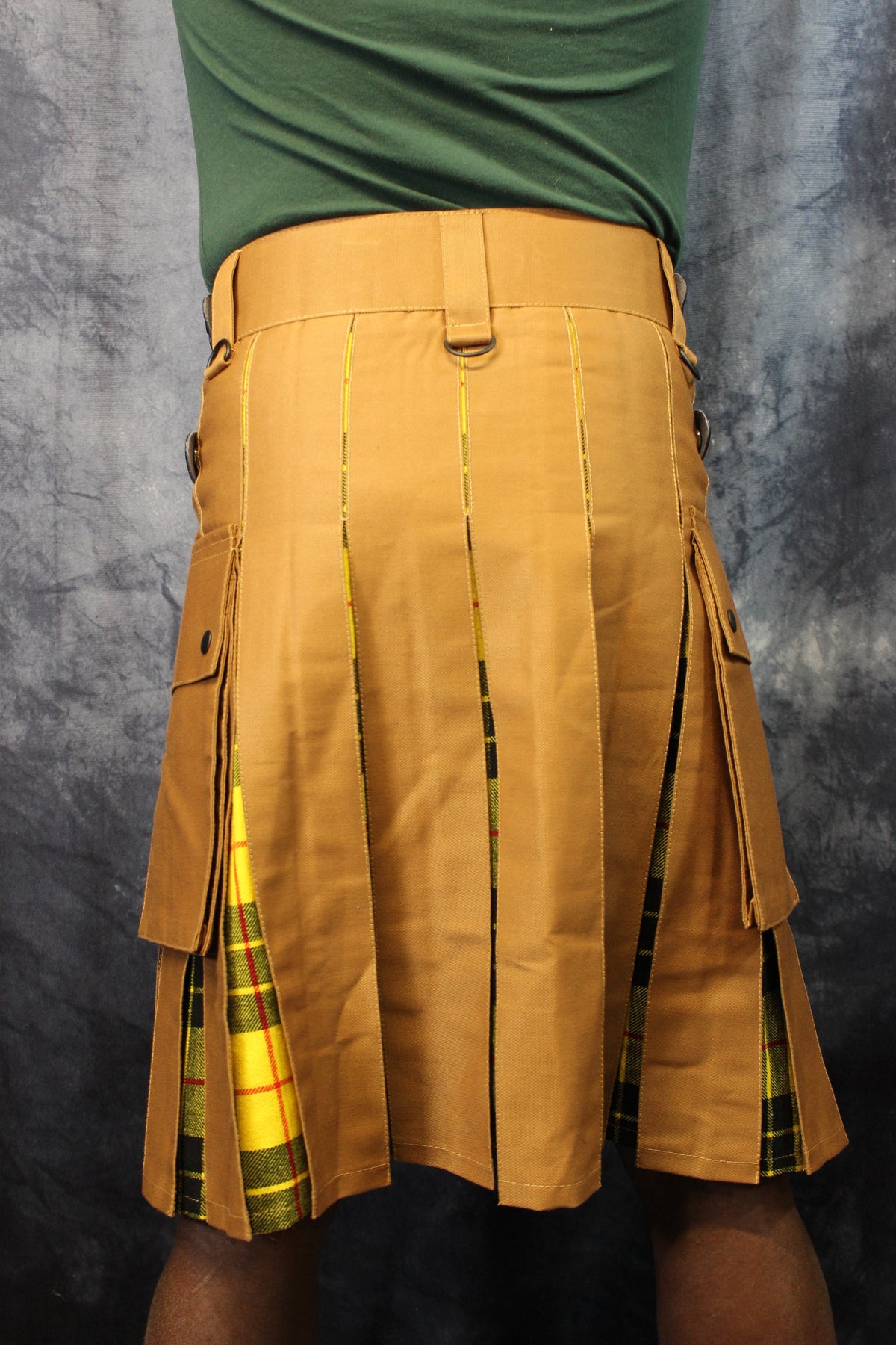 Hybrid Kilt Tan with Macleod Of Lewis Tartan Pleats - view 4