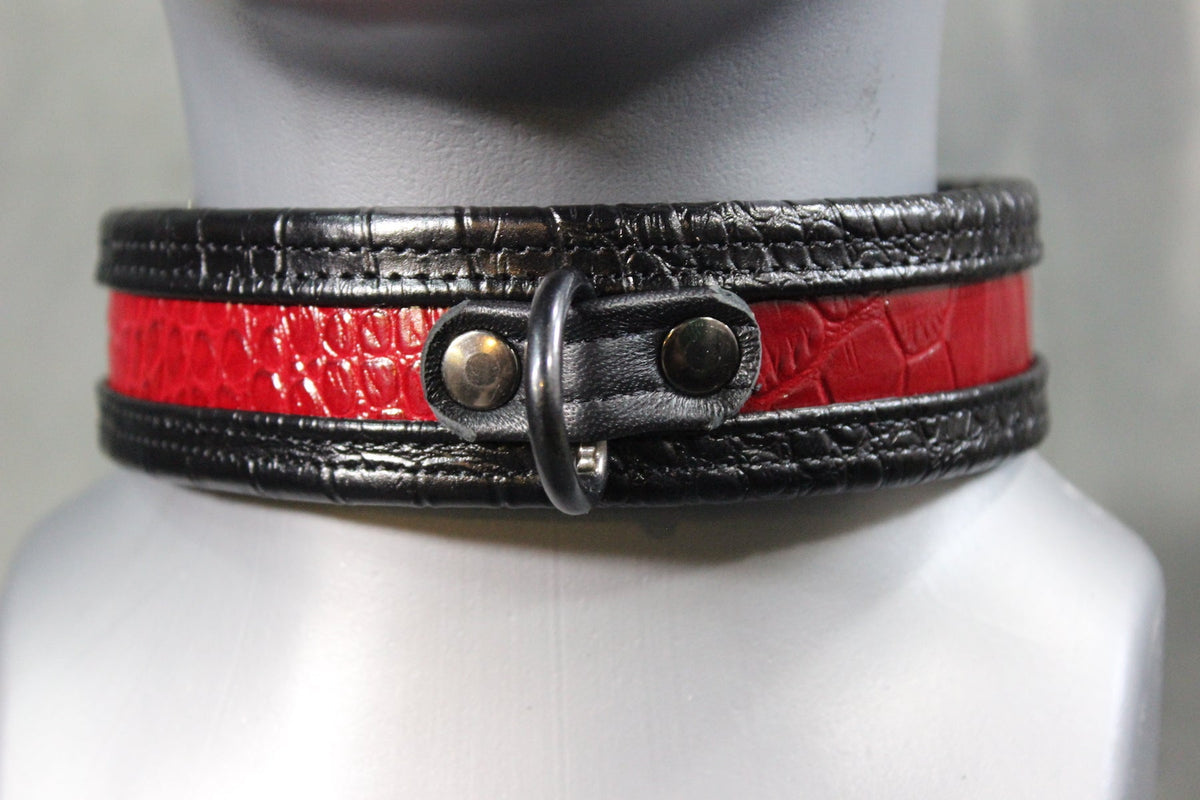 Two Tone Crocodile Print Collar - view 3