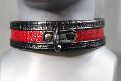 Two Tone Crocodile Print Collar - view 3