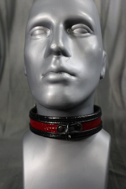 Two Tone Crocodile Print Collar - view 5
