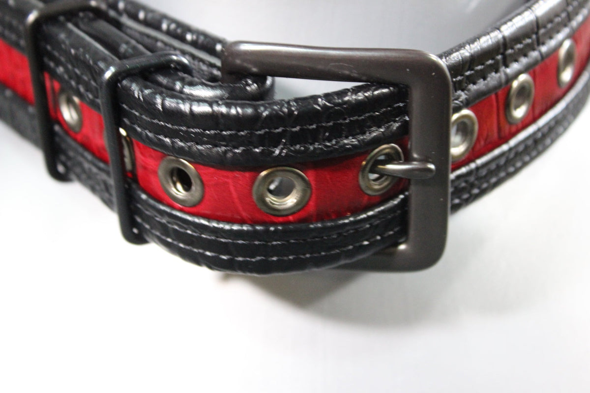Two Tone Crocodile Print Collar - view 4