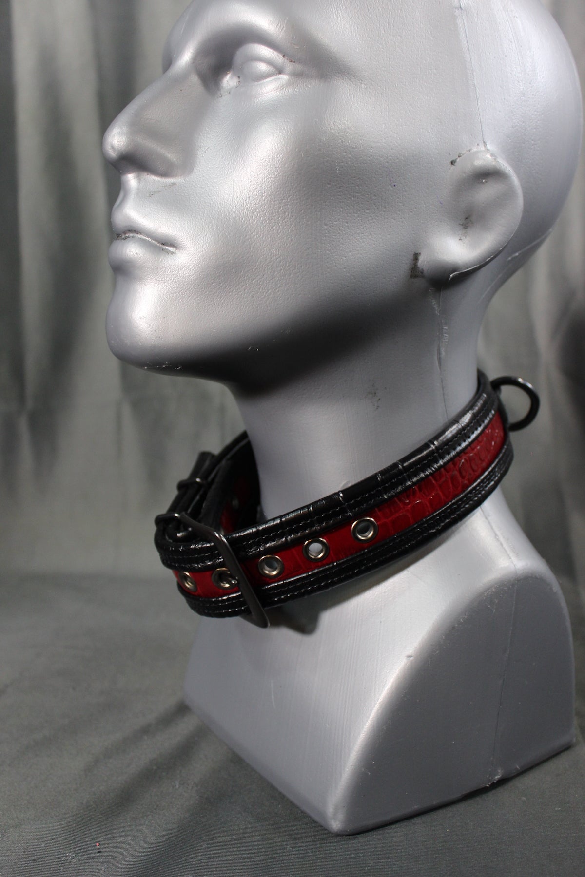 Two Tone Crocodile Print Collar - view 7