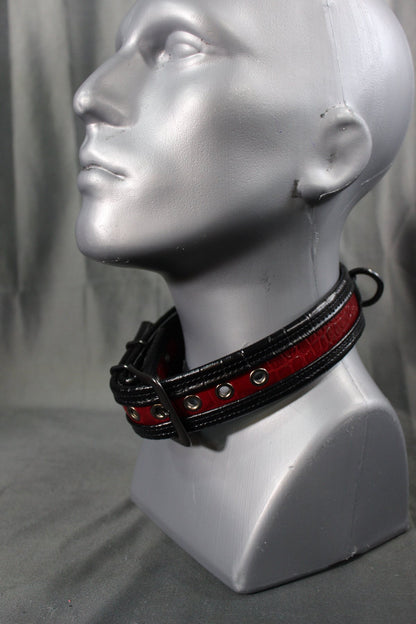 Two Tone Crocodile Print Collar - view 7