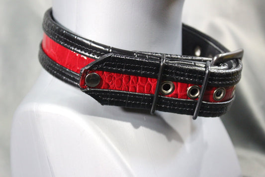 Two Tone Crocodile Print Collar - view 2