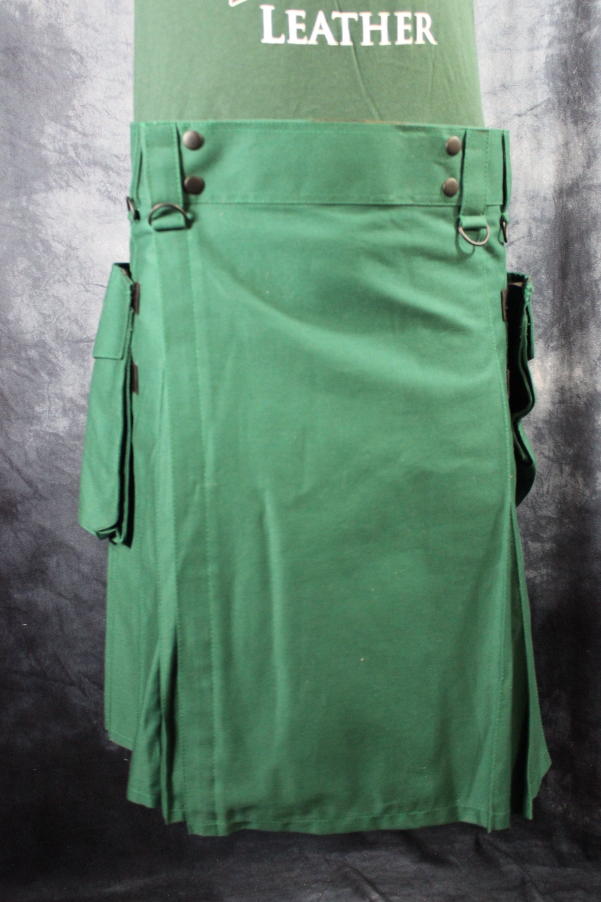 Utility Kilt in Kelly Green by KiltedBros - front view