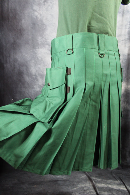 Utility Kilt in Kelly Green by KiltedBros - view 5