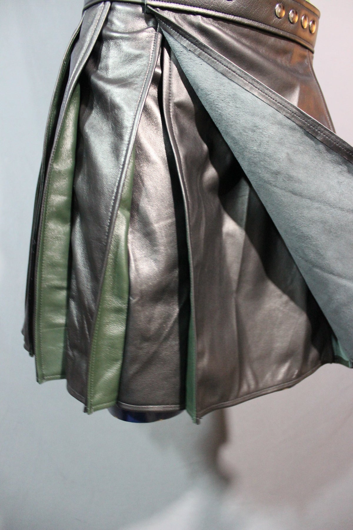 Pleated Leather Kilt - view 16
