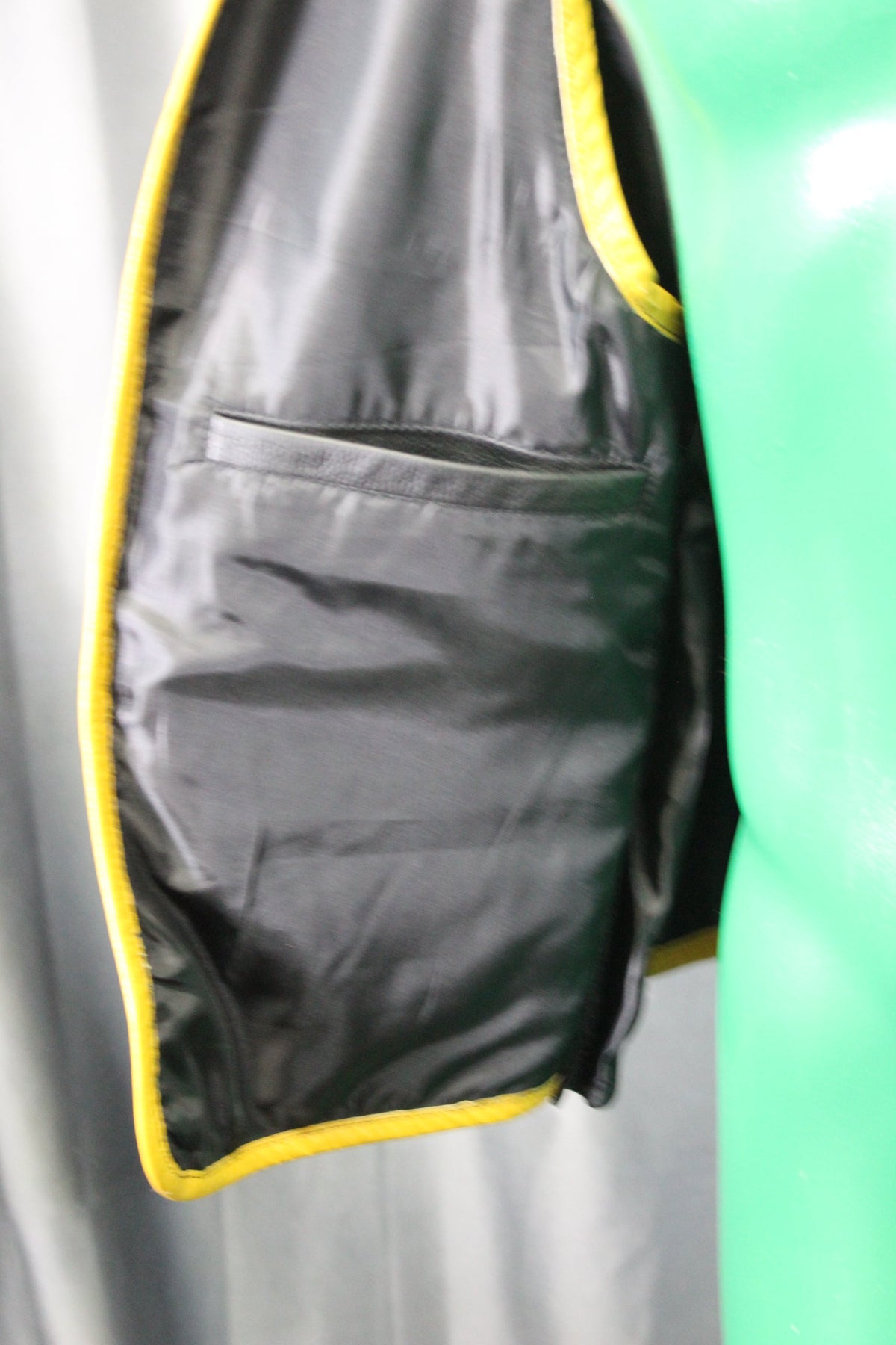 OnF Leather Bar Vest - Black with Yellow Highlights - view 6