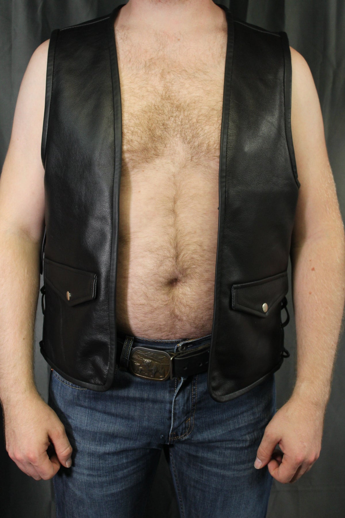 OnF Leather Bar Vest - Classic Black - view 2