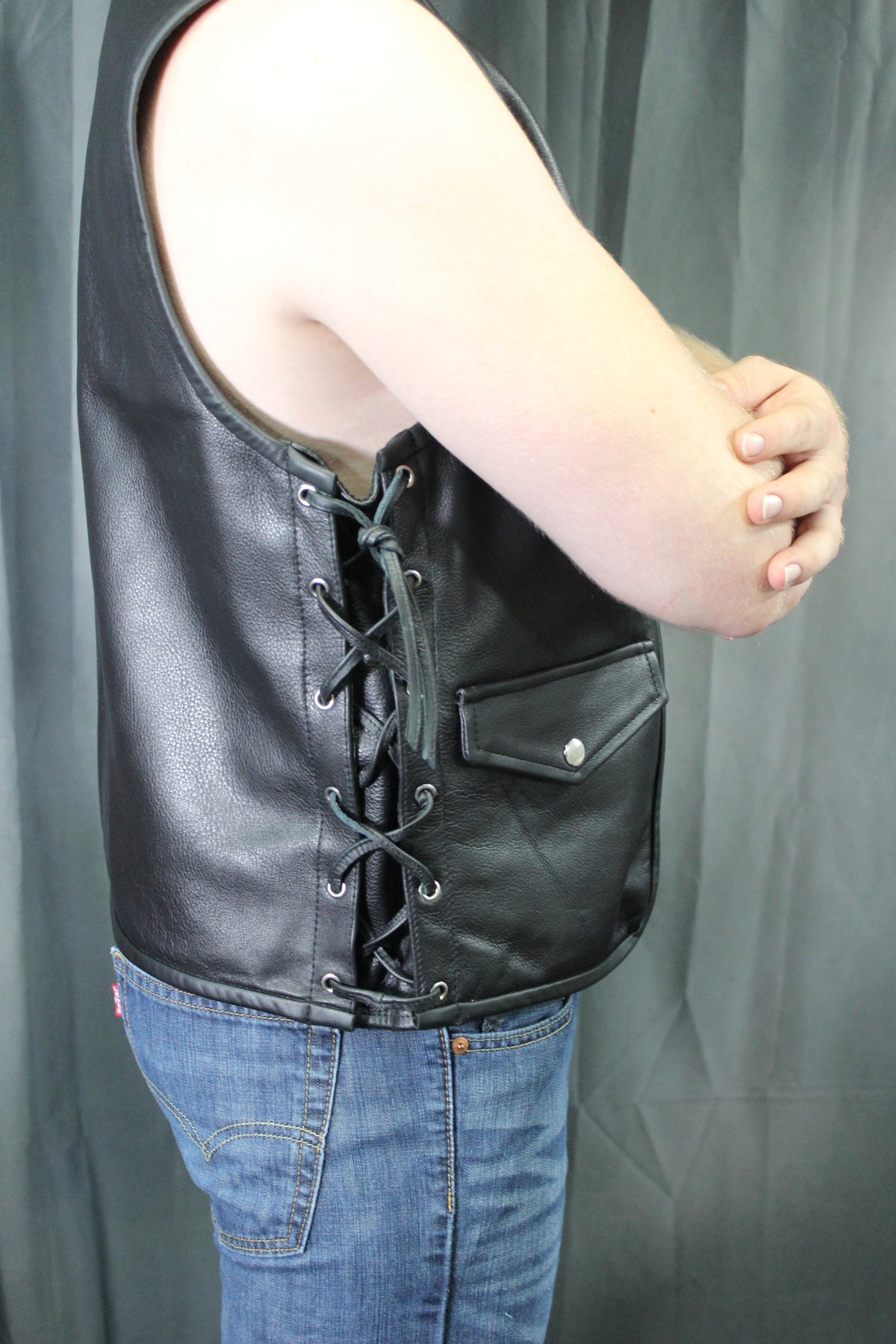 OnF Leather Bar Vest - Classic Black - view 5