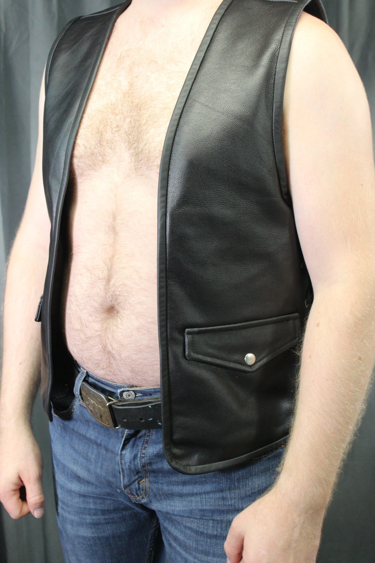 OnF Leather Bar Vest - Classic Black - view 10
