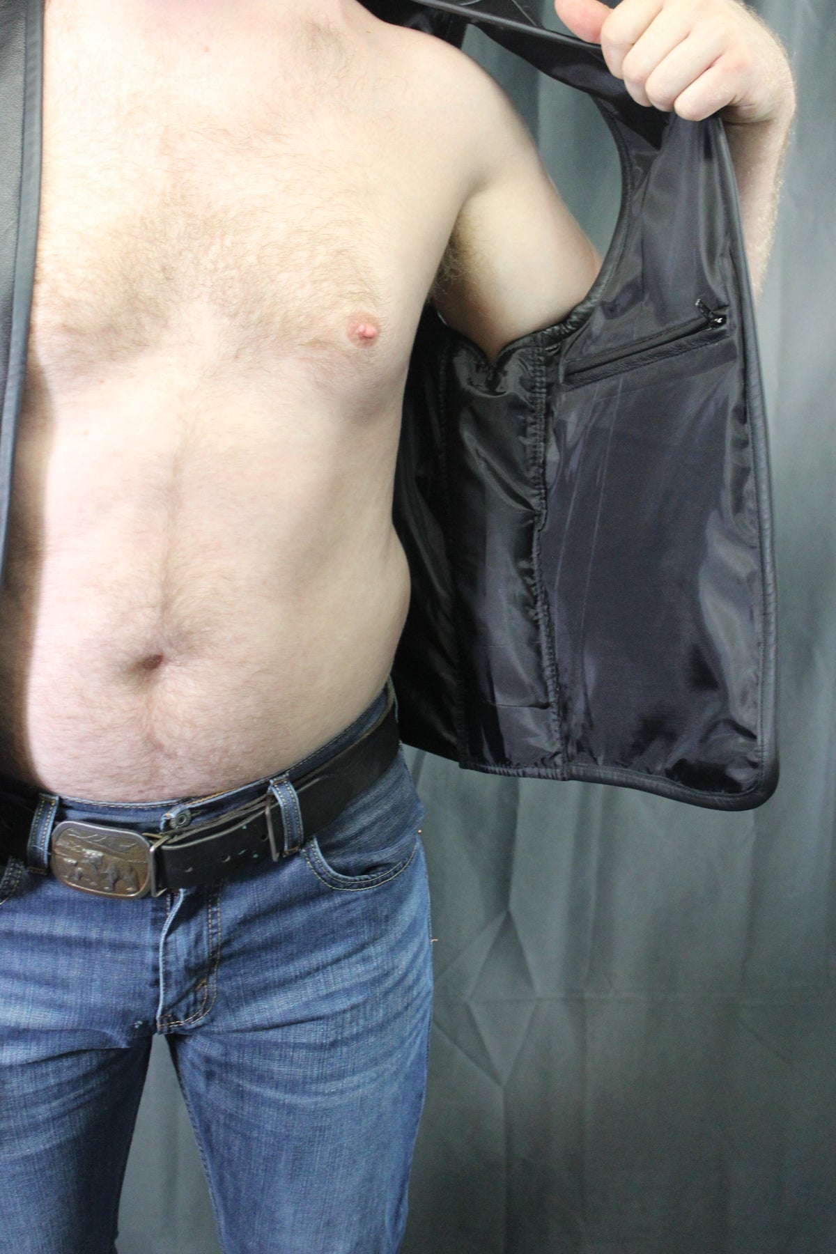 OnF Leather Bar Vest - Classic Black - view 11