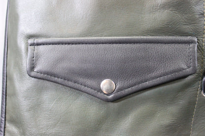 OnF Leather Bar Vest - Hunter Green with Black Highlights - view 4