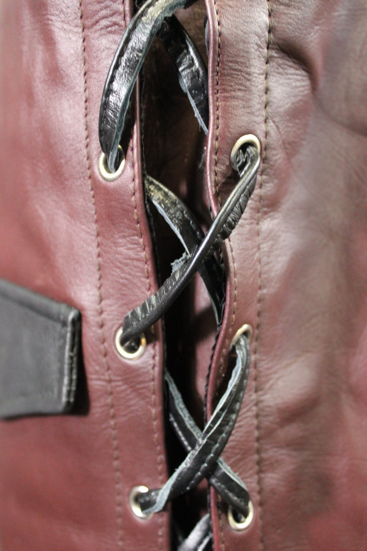 OnF Leather Bar Vest - Brown with Black Highlights - view 2