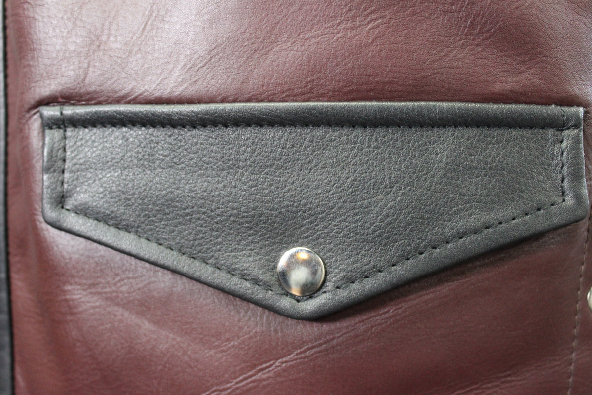 OnF Leather Bar Vest - Brown with Black Highlights - view 3