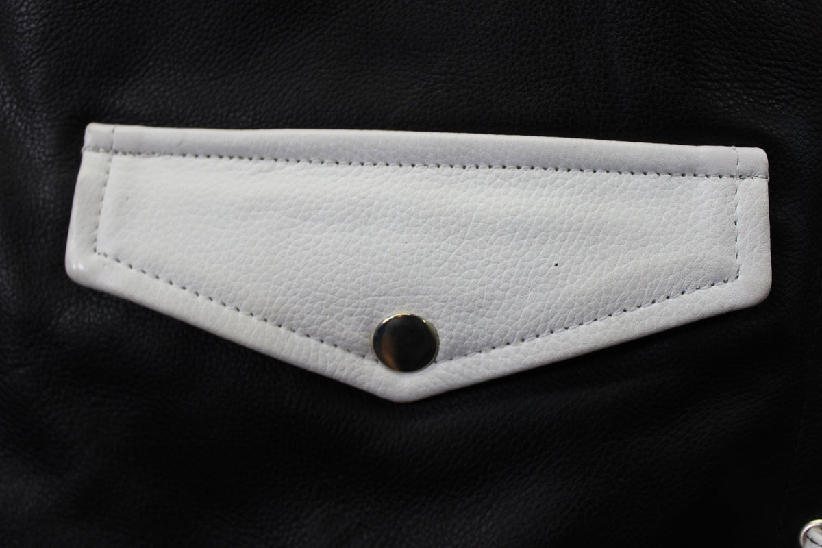 OnF Leather Bar Vest - Black with White Highlights - view 5