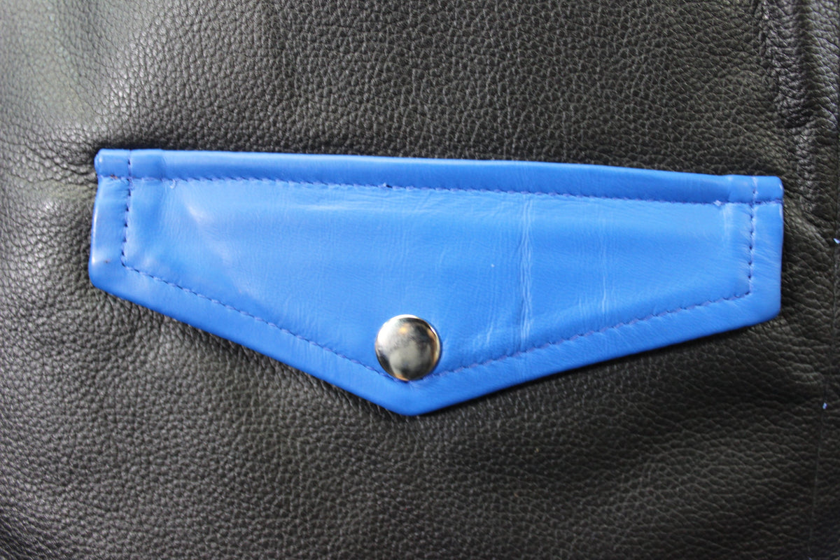 OnF Leather Bar Vest - Black with Blue Highlights - view 4