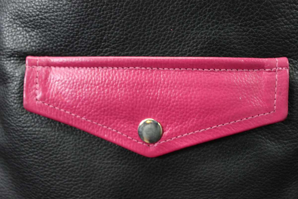 OnF Leather Bar Vest - Black with Pink Highlights - view 5