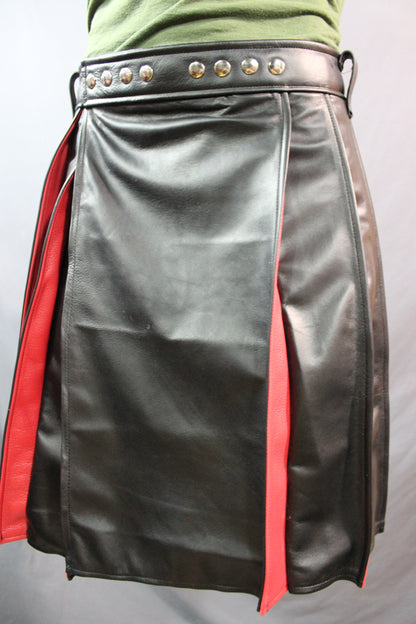 Pleated Leather Kilt - view 8