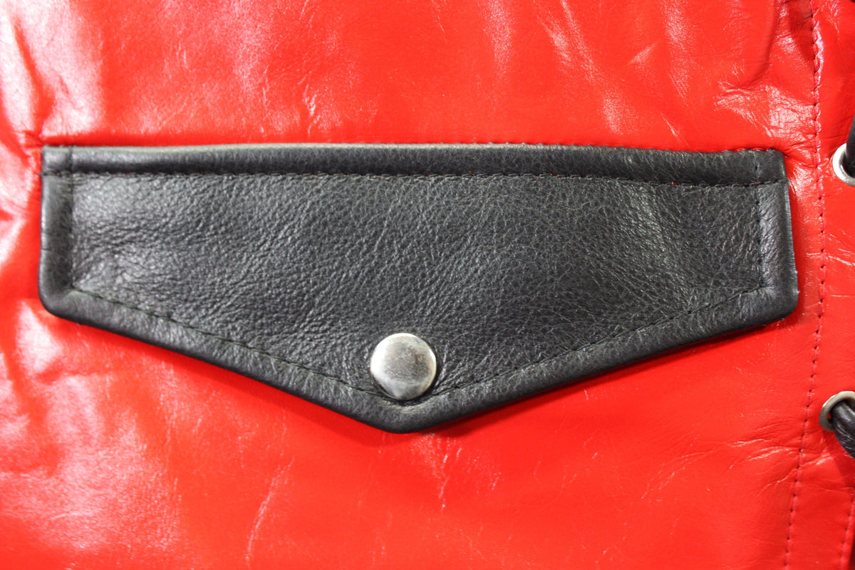OnF Leather Bar Vest - Red with Black Highlights - view 4