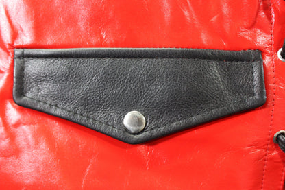 OnF Leather Bar Vest - Red with Black Highlights - view 4