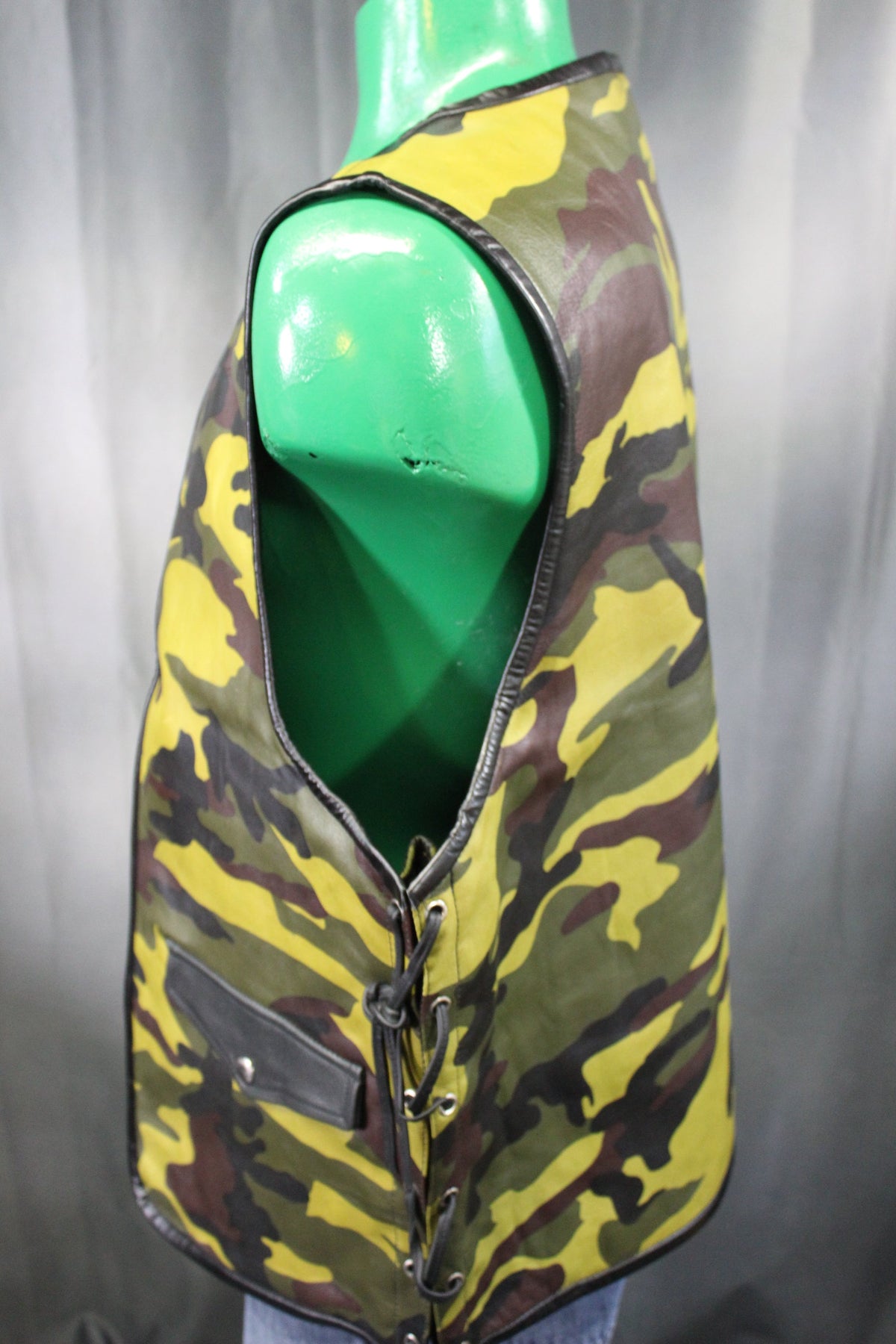 OnF Leather Bar Vest - Camo with Black Highlights - view 2