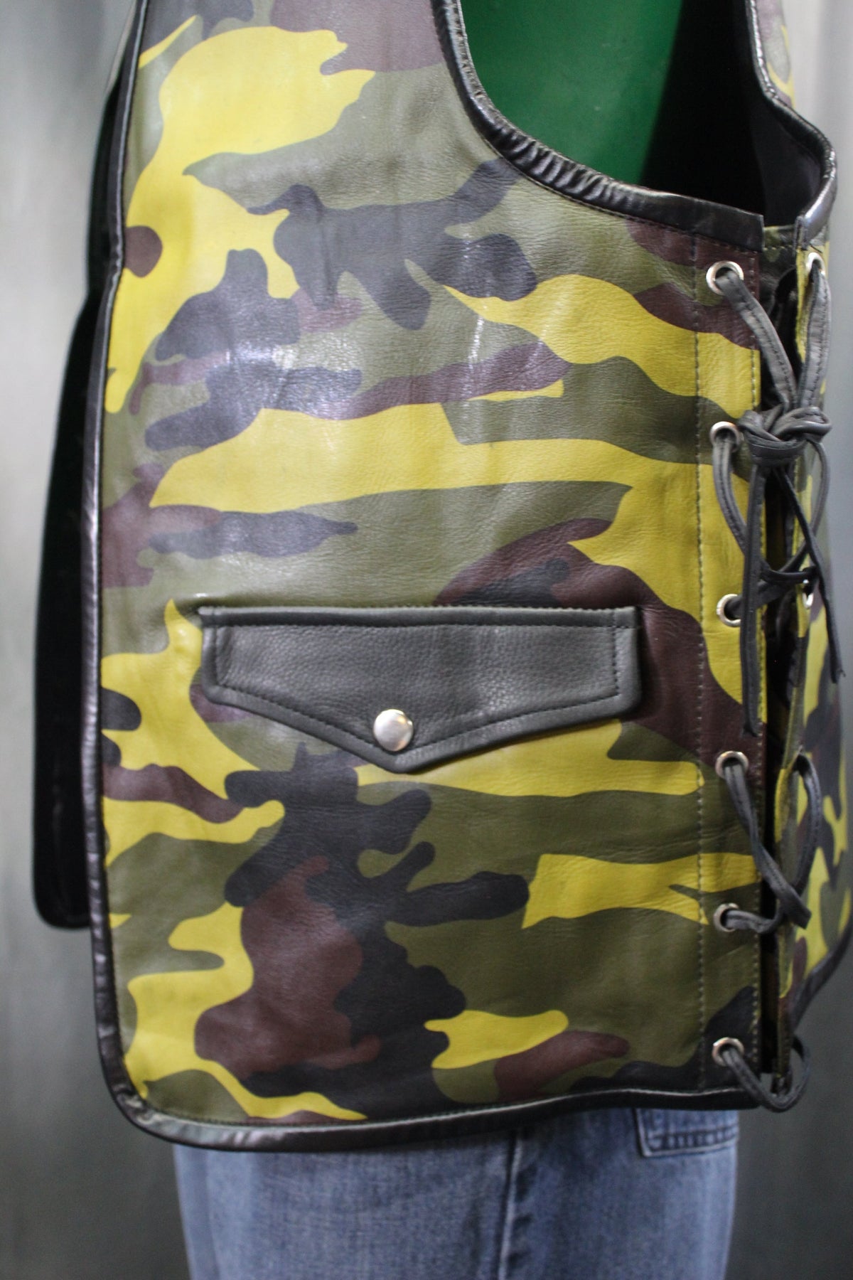 OnF Leather Bar Vest - Camo with Black Highlights - view 6