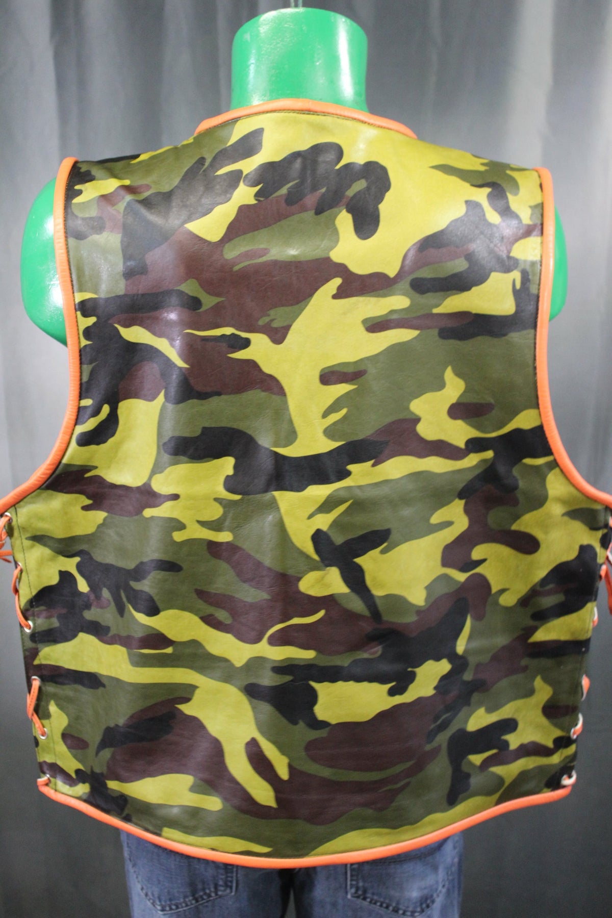 OnF Leather Bar Vest - Camo with orange Highlights - view 3