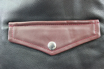 OnF Leather Bar Vest - Black with Dark Brown Highlights - view 3