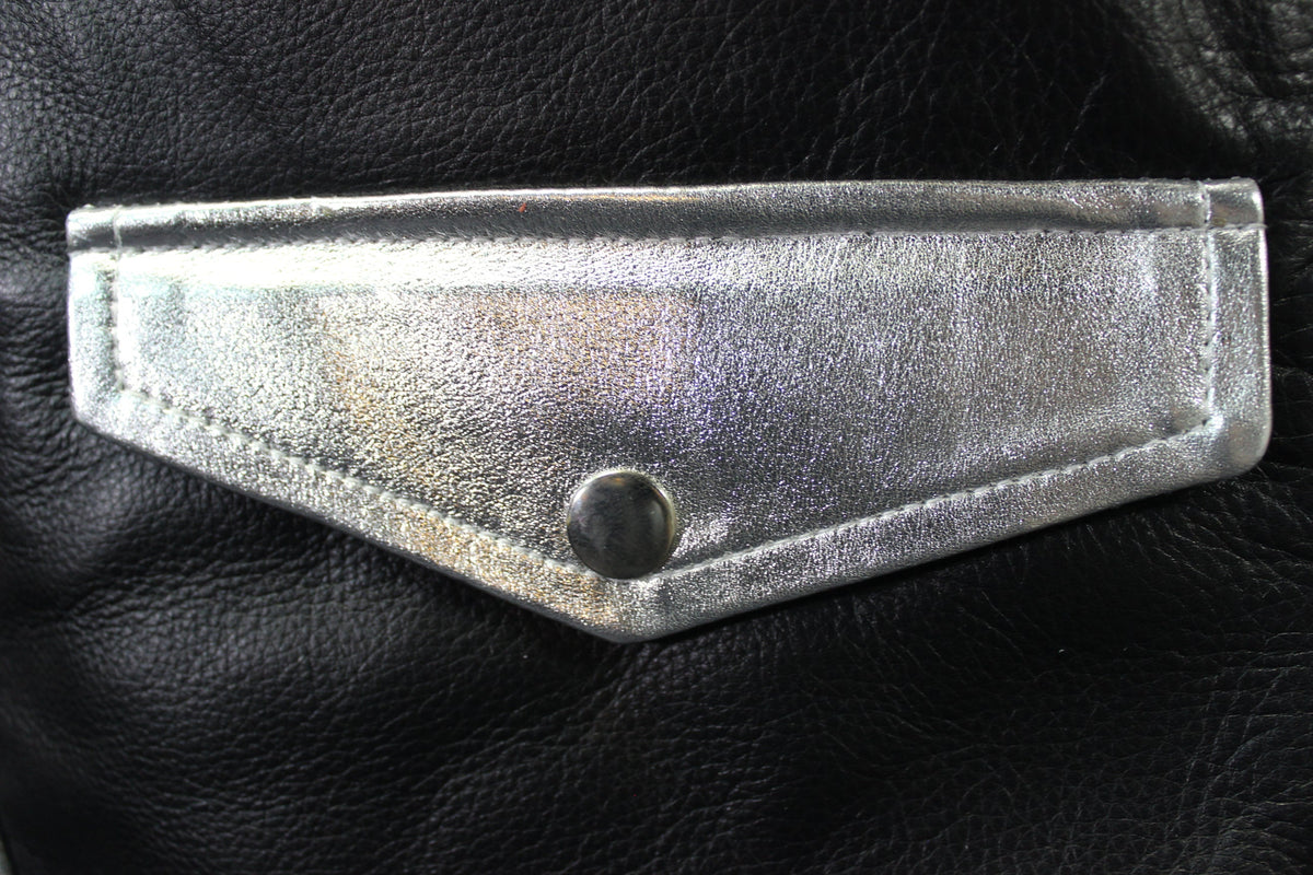 OnF Leather Bar Vest - Black with Silver Highlights - view 4