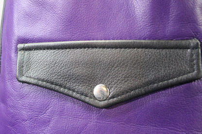 OnF Leather Bar Vest - Purple with Black Highlights - view 5