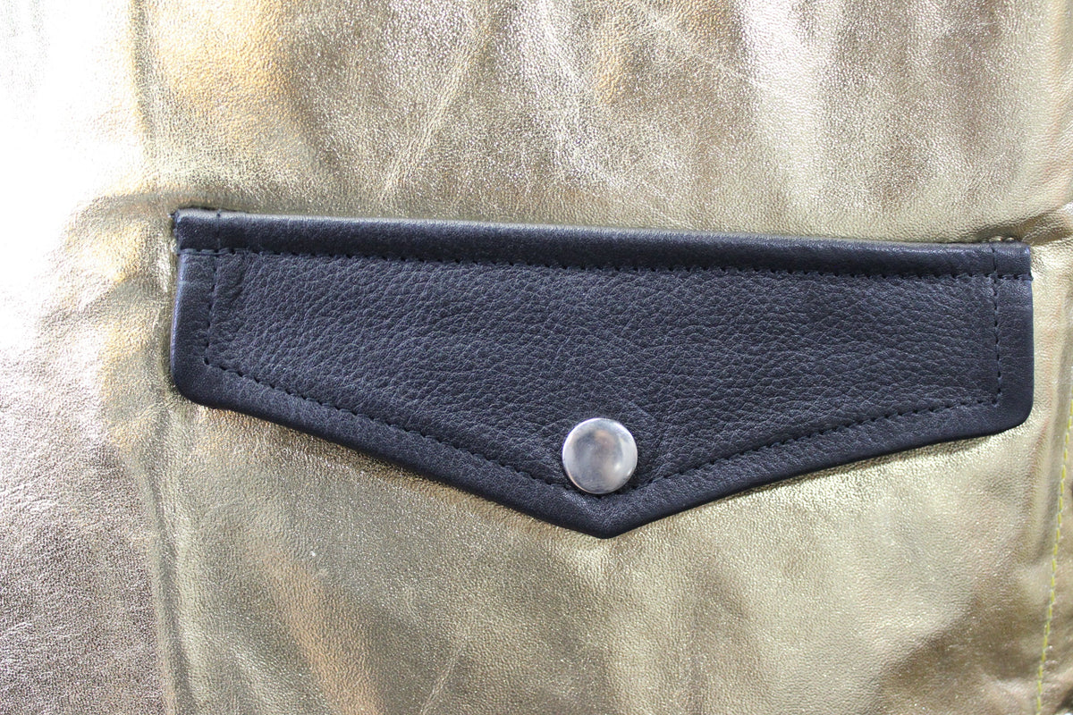 OnF Leather Bar Vest - Gold with Black Highlights - view 5