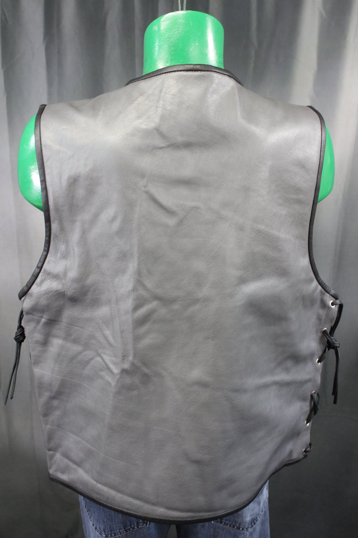 OnF Leather Bar Vest - Grey with Black Highlights - view 3