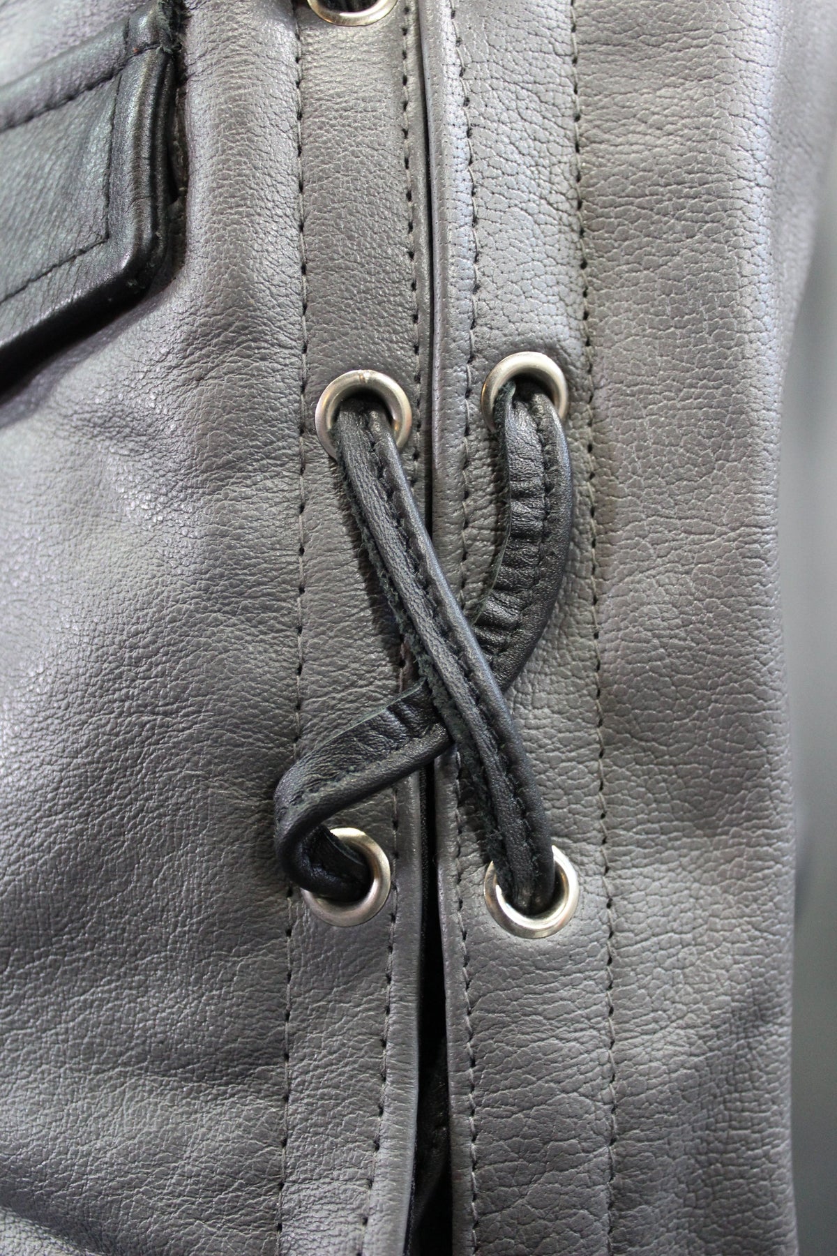 OnF Leather Bar Vest - Grey with Black Highlights - view 4