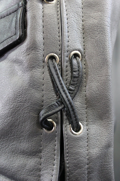 OnF Leather Bar Vest - Grey with Black Highlights - view 4