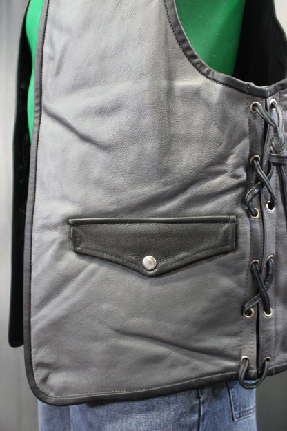OnF Leather Bar Vest - Grey with Black Highlights - view 6